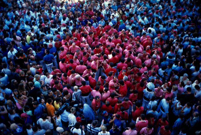 Barcelona - Castellers de Barcelona in Plaza Sant Jaume